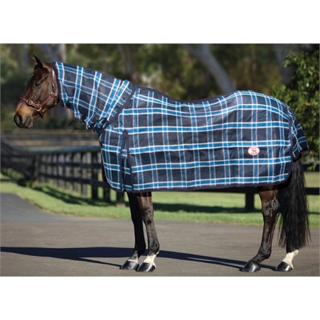 HORSE RUG PVC SHADE MESH COMBO NAVY & BLUE 5'9