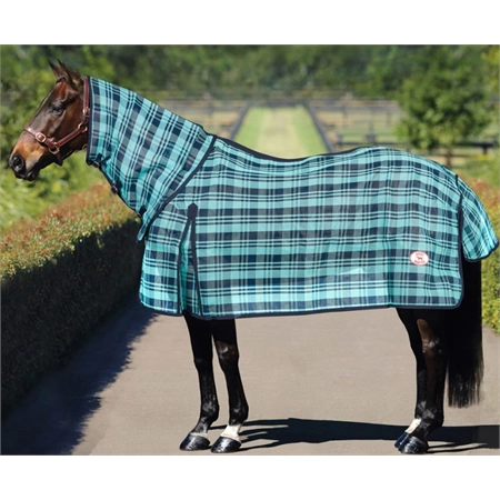 HORSE RUG PVC SHADE MESH COMBO TURQ & NAVY 5'9