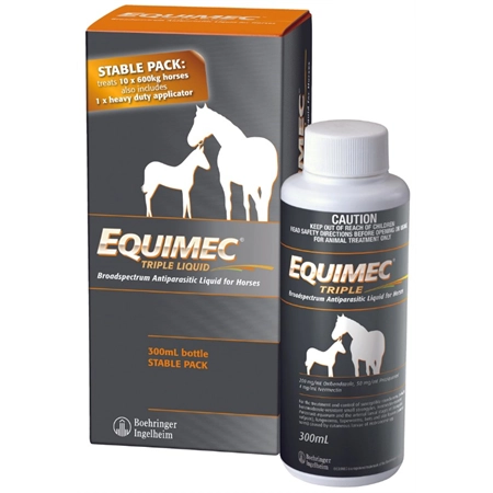 HORSE WORMER EQUIMEC TRIPLE LIQUID DRENCH 300ML MERIAL 131680