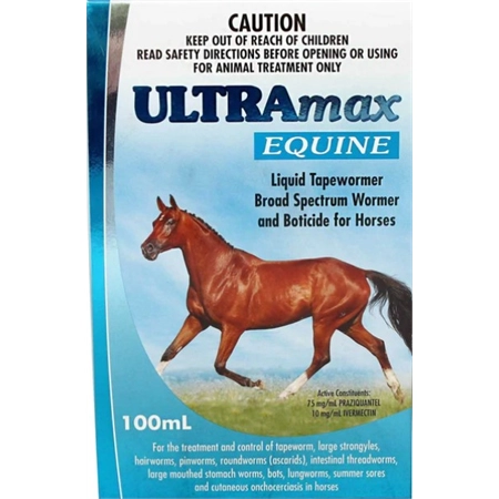 HORSE WORMER ULTRAMAX EQUINE 100ML HORSE WORMER LIQUID FGULTRLIQ0100