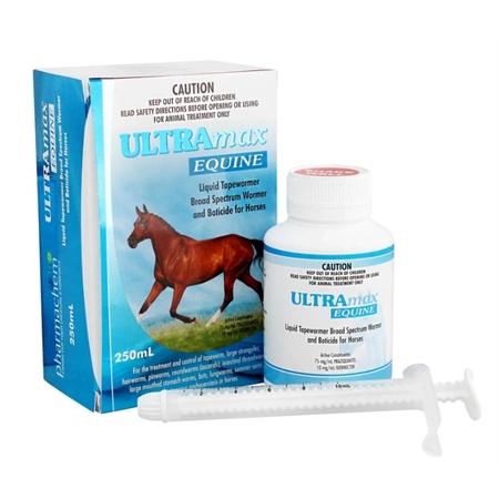 HORSE WORMER ULTRAMAX EQUINE 250ML HORSE WORMER LIQUID FGULTRLIQ0250