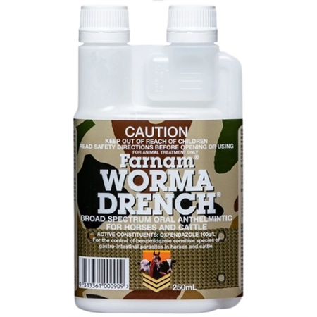 HORSE WORMER WORMA DRENCH FOR HORSES AND CATTLE 250ML IAH 30883