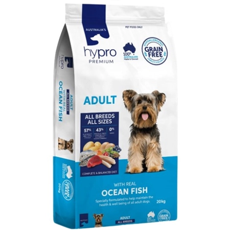 HYPRO PREMIUM GRAIN FREE ADULT DRY DOG FOOD OCEAN FISH 20KG 1251