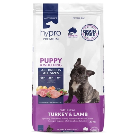 HYPRO PREMIUM GRAIN FREE PUPPY DRY DOG FOOD TURKEY & LAMB 20KG 1268