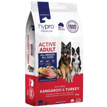 HYPRO PREMIUM KANGAROO & TURKEY GRAIN FREE WORKING DOG FOOD 20KG 1091