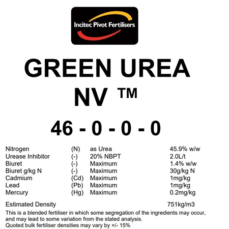 INCITEC PIVOT FERTILISERS - GREEN UREA - SLOW RELEASE - NV 25KG