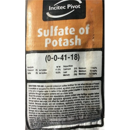 INCITEC PIVOT FERTILISERS SULPHATE OF POTASH 25KG 080666