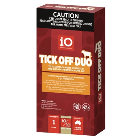 IO TICK OFF DUO POUR ON 1LT FOR CATTLE TICKS (EQ:ACATAK DUOSTAR) 25663