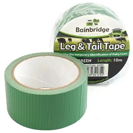 LEG & TAIL TAPE GREEN 10M TEMPORARY IDENTIFICATION BAINBRIDGE A2281