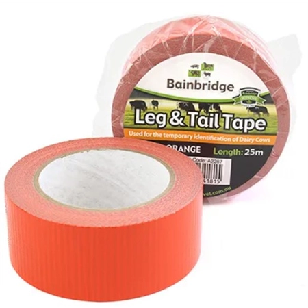 LEG & TAIL TAPE ORANGE 25M TEMPORARY IDENTIFICATION BAINBRIDGE A2287