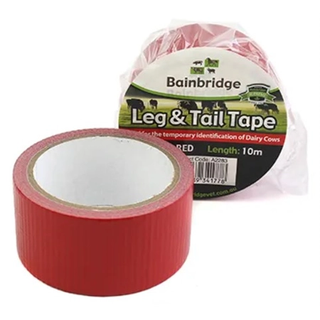 LEG & TAIL TAPE RED 10M TEMPORARY IDENTIFICATION BAINBRIDGE A2283