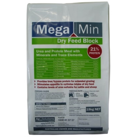 MEGAMIN DRY FEED BLOCK 15KG AGSOLUTIONS MMLBDF15