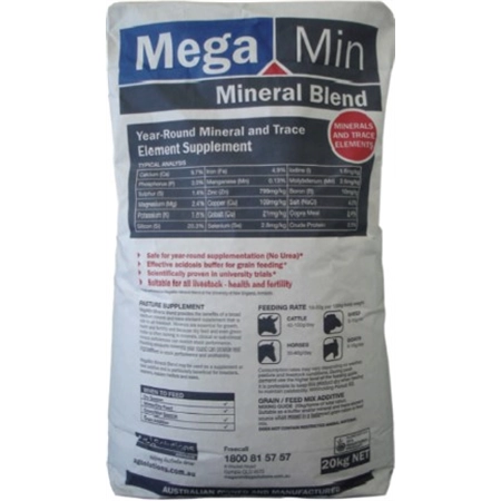 MEGAMIN ORIGINAL MINERAL BLEND BAG 20KG AGSOLUTIONS MMLSMB20