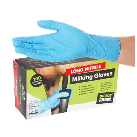 MILKING GLOVES  LONG NITRILE EXTRA LARGE SHOOF 204630-10P