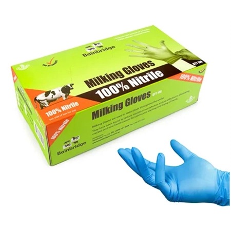 MILKING GLOVES NITRILE LARGE BAINBRIDGE A2257