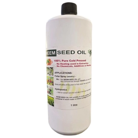 NEEM SEED OIL 1LT 100% PURE COLD PRESSED NO BUGS NB-NS01