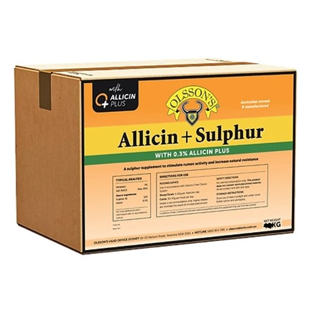 OLSSON ALLICIN (GARLIC) PLUS SULPHUR 20KG BLOCKS CATTLE & SHEEP 