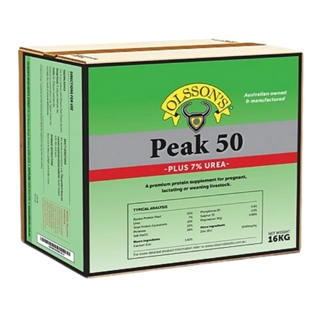 OLSSONS PEAK 50 + 7% UREA SALT LICK PROTEIN SUPPLEMENT 16KG OLS1013