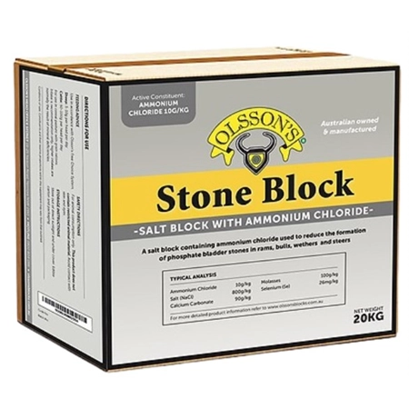 OLSSONS STONE BLOCK 20KG SALT BLOCK WITH AMMONIUM CHLORIDE  OLS1594