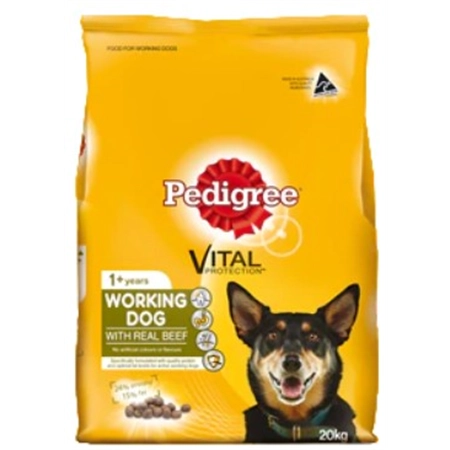 PAL PEDIGREE WORKING DOG WITH REAL BEEF, DRY DOG FOOD 20KG 174178