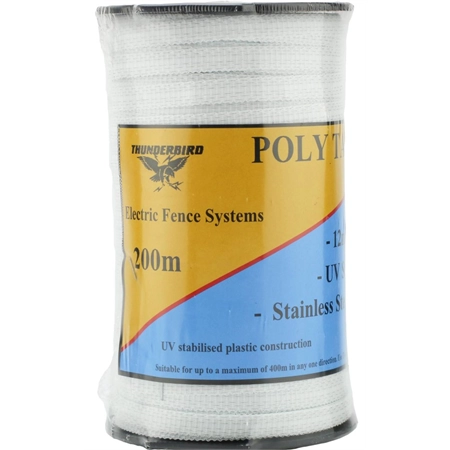 POLY TAPE 200M WHITE THUNDERBIRD EF-40BW