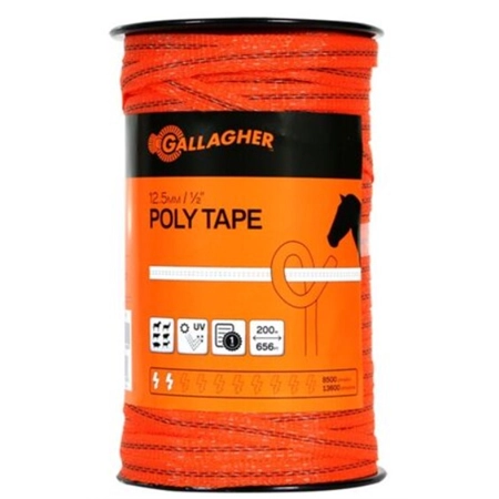 POLY TAPE ORANGE 12.5MM 1/2IN 200M GALLAGHER G62314