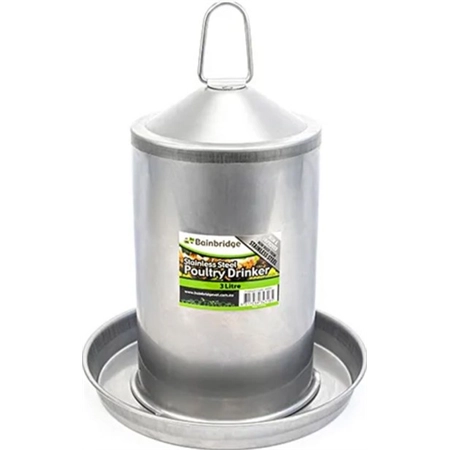 POULTRY DRINKER STAINLESS STEEL 3LT BAINBRIDGE A8051