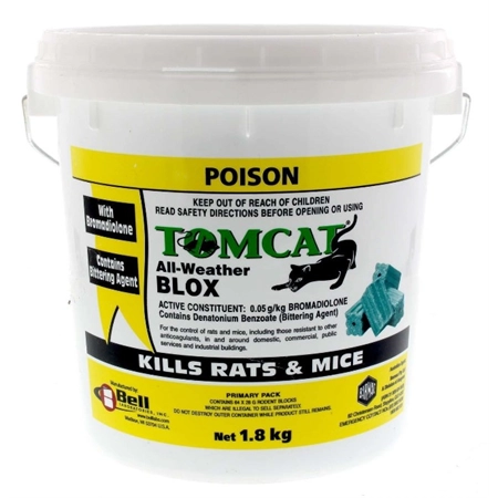 RAT BAIT TOMCAT BLOX 1.8KG GREEN AGRIBUSINESS 1BELL913606