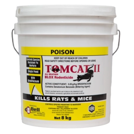 RAT BAIT TOMCAT II 8KG RED BLOX AGRIBUSINESS 1BELL933001