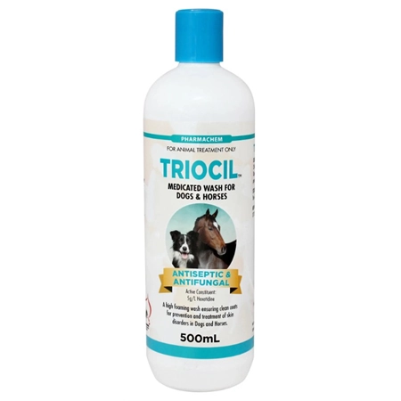 SHAMPOO TRIOCIL MEDICATED WASH FOR DOG & HORSES 500ML PHARMACHEM