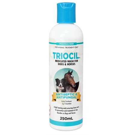 SHAMPOO TRIOCIL MEDICATED WASH FOR DOGS & HORSES 250ML PHARMACHEM