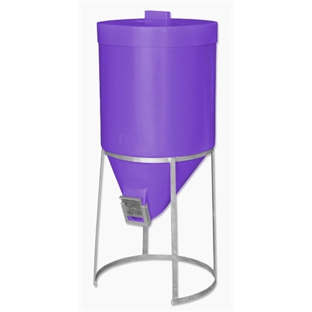 SILO 200LT FEEDER WITH LID & GALVANIZED STAND PURPLE AGBOSS 780304