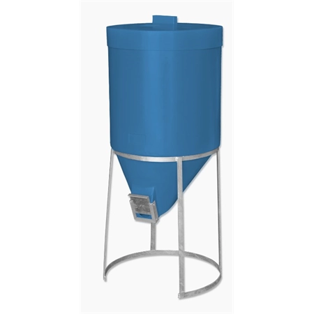 SILO 200LT FEEDER WITH LID & GALVANIZED STAND TEAL AGBOSS 780296