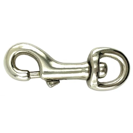 SNAPHOOK ROUND SWIVEL 12MM NICKEL PLATED BAINBRIDGE A2147