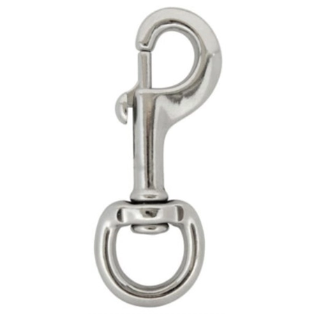 SNAPHOOK ROUND SWIVEL 19MM NICKEL PLATED BAINBRIDGE A2149