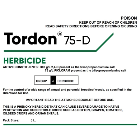 TORDON 75-D HERBICIDE 5LT CORTEVA 62443