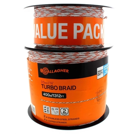 TURBO BRAIDED POLYWIRE 3.5MM 535M VALUE PACK GALLAGHER SG62159