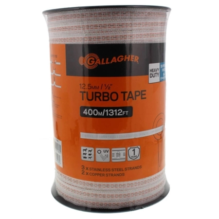 TURBO TAPE WHITE 12.5MM X 400M GALLAGHER G62356