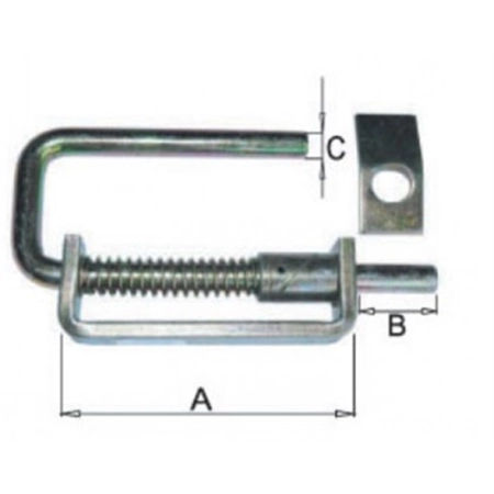 UNIVERSAL SLAM LATCH 14MM / 35MM PIN C/W STRIKER BOSAG SLU14-B