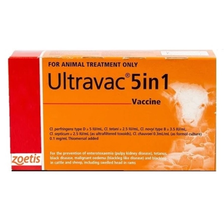 VACCINE - ULTRAVAC 5 IN 1 250ML -125 HEAD -  ZOETIS 10001582