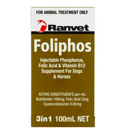 VITAMIN FOLIPHOS FOLIC ACID & VITAMIN B12 SUPPLEMENT 100ML RANVET