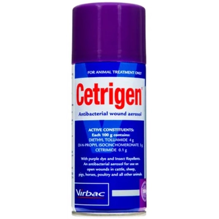 WOUND SPRAY CETRIGEN ANTIBACTERIAL 100GM AEROSOL CAN - VIRBAC CETAL100