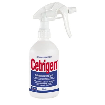 WOUND SPRAY CETRIGEN ANTIBACTERIAL TRIGGER PACK 500ML VIRBAC CETTS500