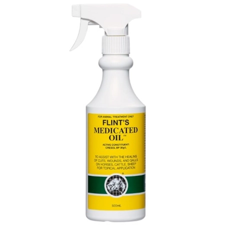 WOUND SPRAY FLINTS MEDICATED OIL 500ML IAH FLINT-2